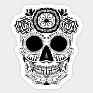 Black and White Sugar Skull Sticker